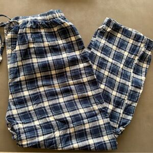 Ralph Lauren Blue & White Plaid Flannel Pajama Pants Sleepwear XL 40-42